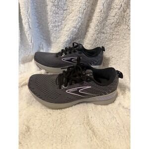 Brooks Woman's 8 Deep Grey, Purple Running Sneakers EUC